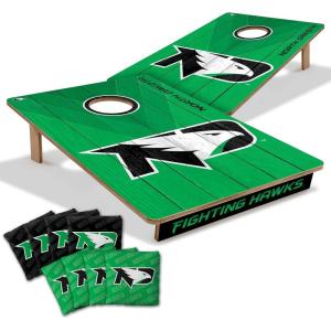 YouTheFan NCAA 2’ x 3’ Wood Cornhole Game with Logo Bags(North Dakota Fighting Hawk)