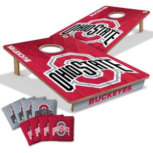 YouTheFan NCAA 2’ x 3’ Wood Cornhole Game with Logo Bags(Ohio State Buckeyes)