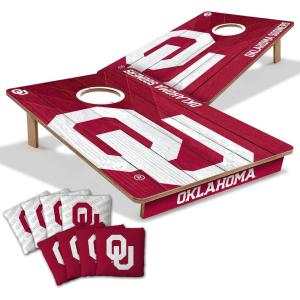 YouTheFan NCAA 2’ x 3’ Wood Cornhole Game with Logo Bags(Oklahoma Sooners)