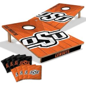 YouTheFan NCAA 2’ x 3’ Wood Cornhole Game with Logo Bags(Oklahoma State Cowboys)