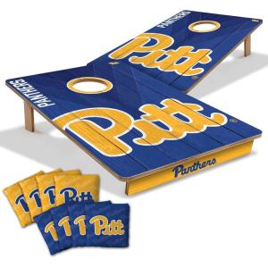 YouTheFan NCAA 2’ x 3’ Wood Cornhole Game with Logo Bags(Pittsburgh Panthers)