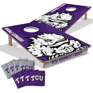 YouTheFan NCAA 2’ x 3’ Wood Cornhole Game with Logo Bags(TCU Horned Frogs)