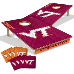 YouTheFan NCAA 2’ x 3’ Wood Cornhole Game with Logo Bags(Virginia Tech Hokies)