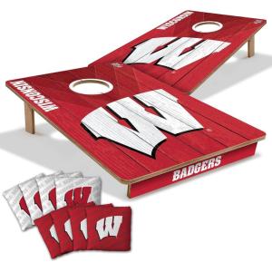 YouTheFan NCAA 2’ x 3’ Wood Cornhole Game with Logo Bags(Wisconsin Badgers)