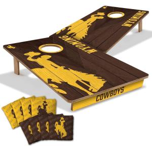 YouTheFan NCAA 2’ x 3’ Wood Cornhole Game with Logo Bags(Wyoming Cowboys)