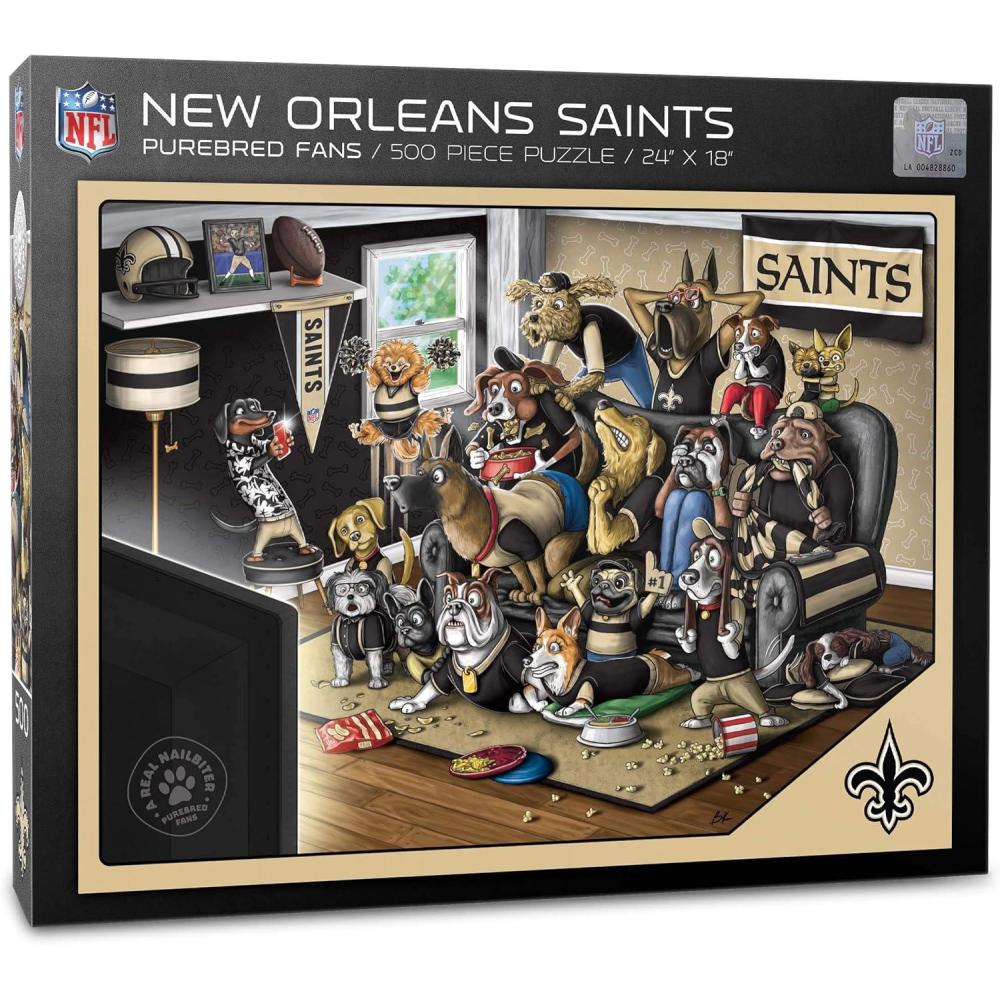 image:imageYouTheFan NFL Purebred Fans 500pc Puzzle A Real NailbiterNew Orleans Saints
