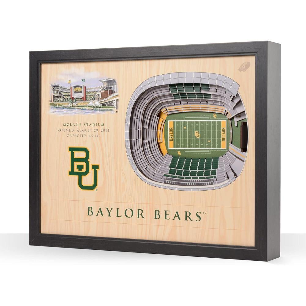 image:imageYouTheFan NCAA Baylor Bears 25Layer StadiumViews Lighted End Table McLane Stadium