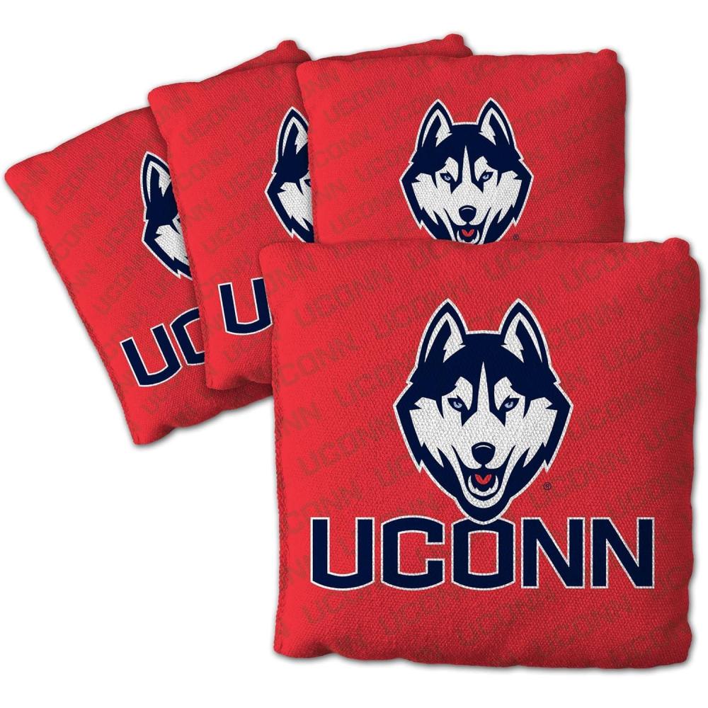 image:imageYouTheFan NCAA Connecticut Huskies Set of 4 Cornhole Bags All Weather Regulation 6 x 6 Size 16oz Weight Designed in USA