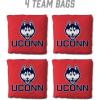 YouTheFan NCAA Connecticut Huskies Set of 4 Cornhole Bags – All Weather Regulation 6” x 6” Size – 16oz Weight – Designed in USA