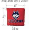 YouTheFan NCAA Connecticut Huskies Set of 4 Cornhole Bags – All Weather Regulation 6” x 6” Size – 16oz Weight – Designed in USA