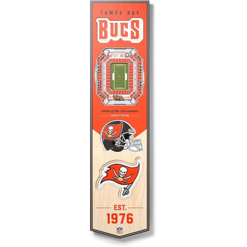 image:imageYouTheFan NFL 3D Stadium Banner 8 x 32 InchesTampa Bay Buccaneers
