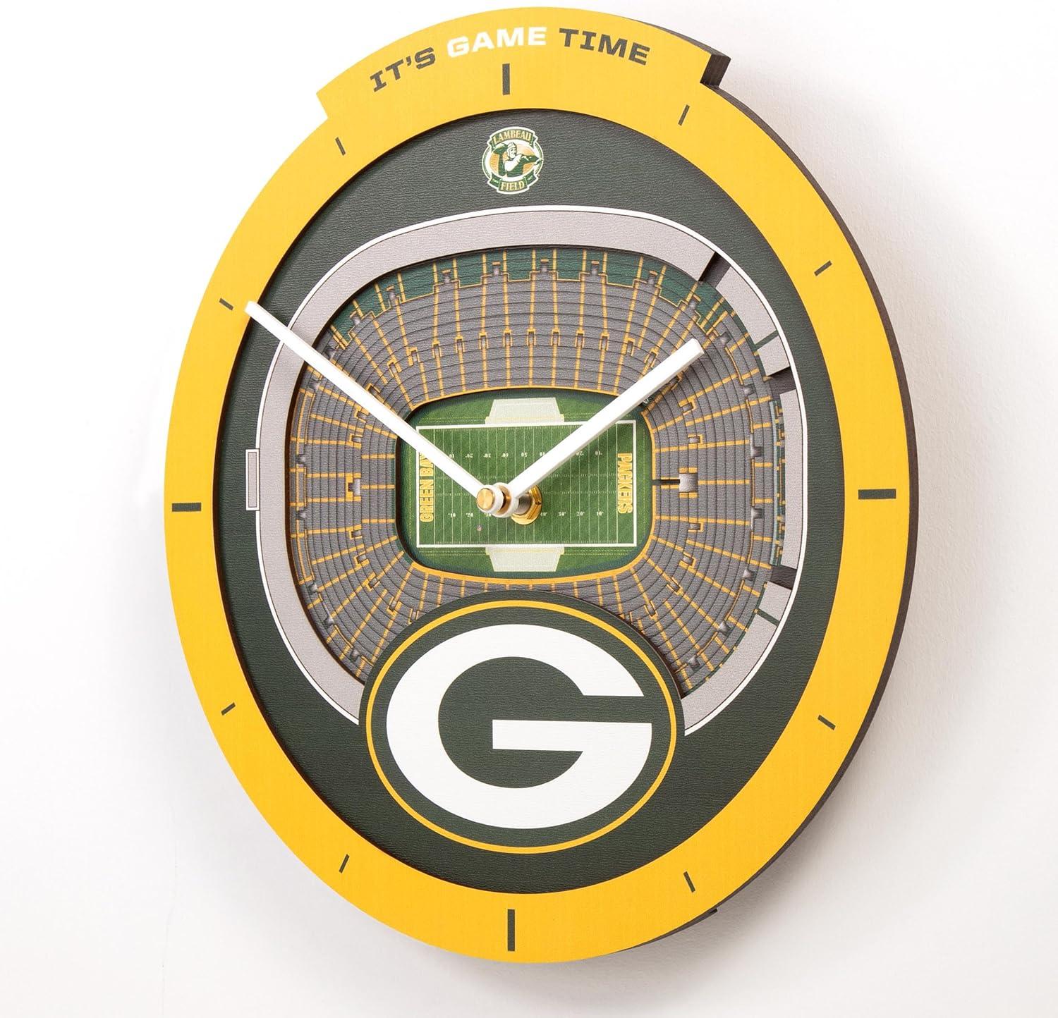 image:imageYouTheFan NFL Atlanta Falcons 3D StadiumView ClockGreen Bay Packers
