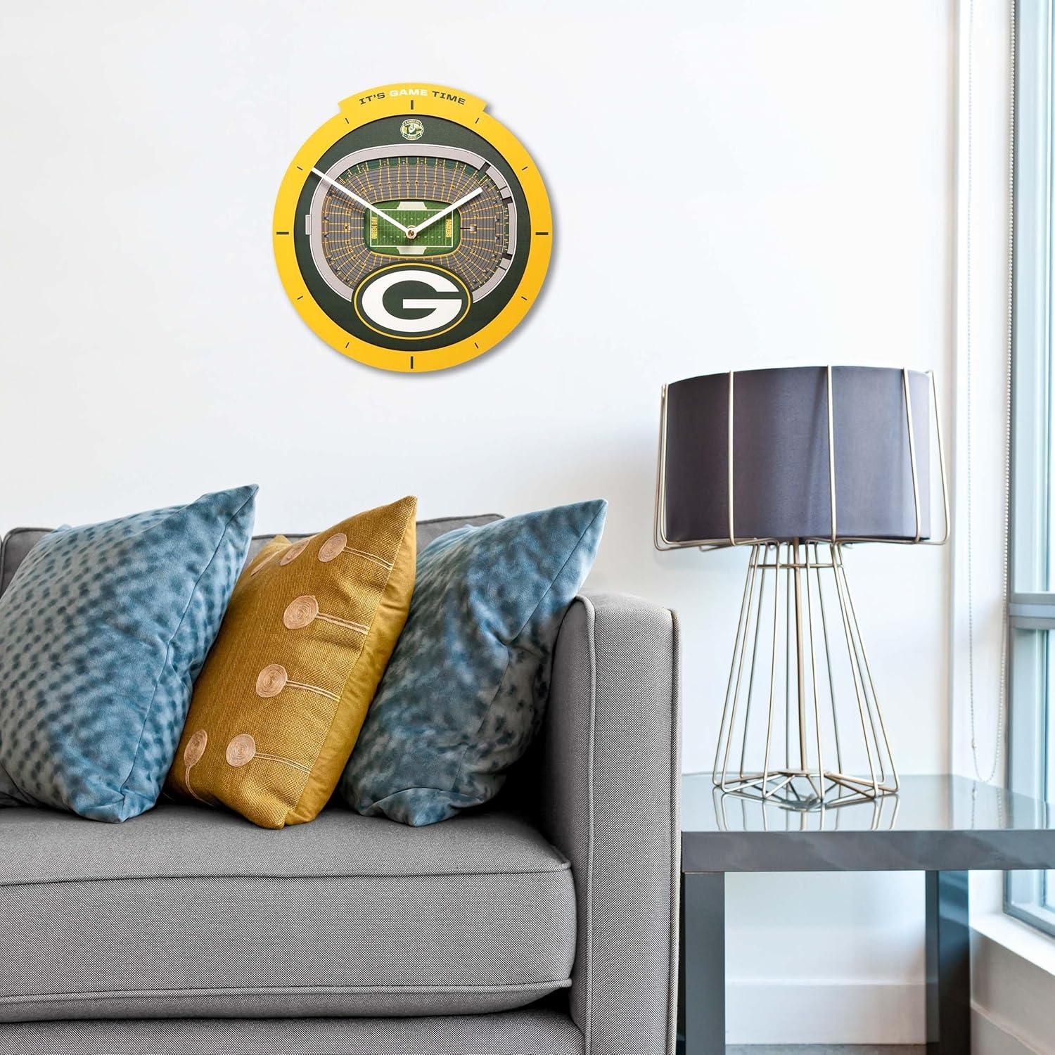 image:imageYouTheFan NFL Atlanta Falcons 3D StadiumView ClockGreen Bay Packers
