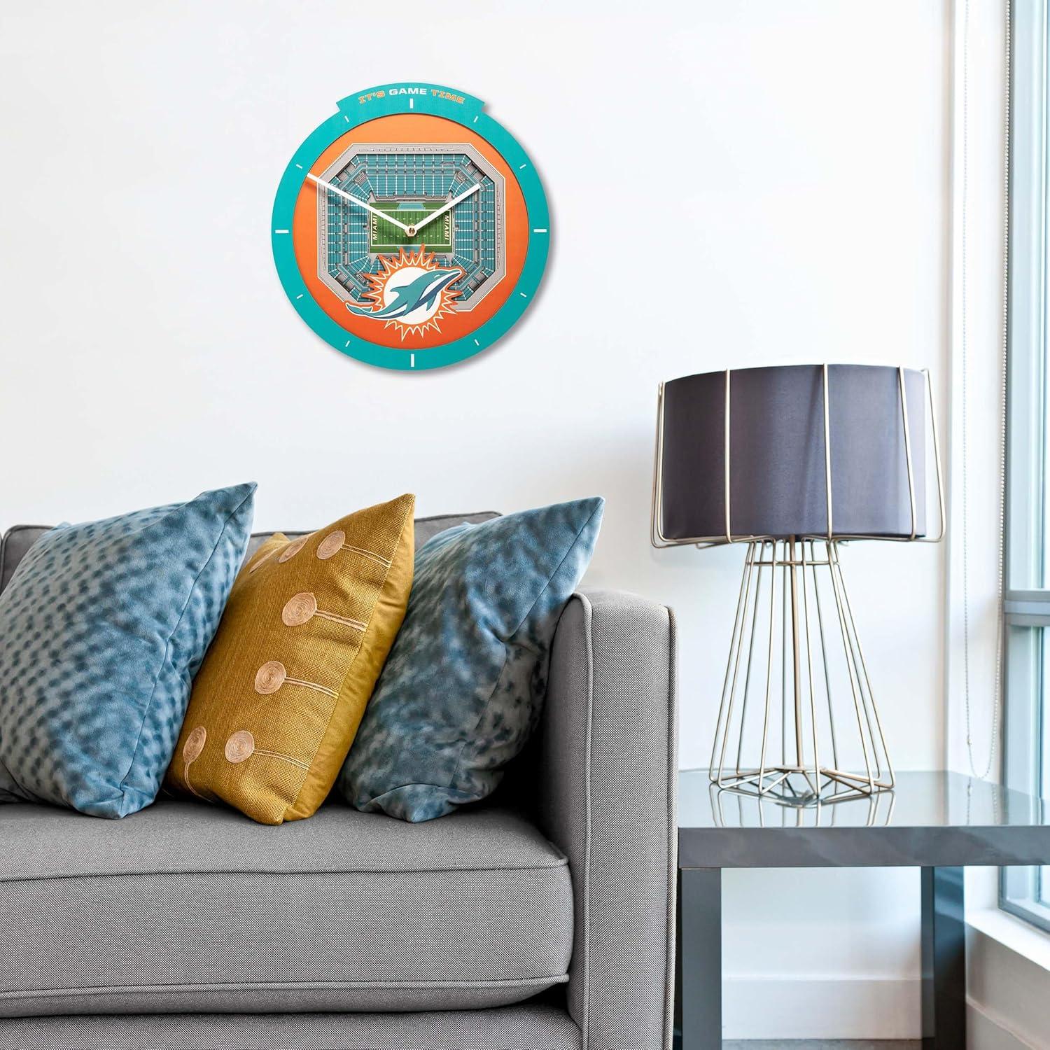 image:imageYouTheFan NFL Atlanta Falcons 3D StadiumView ClockMiami Dolphins