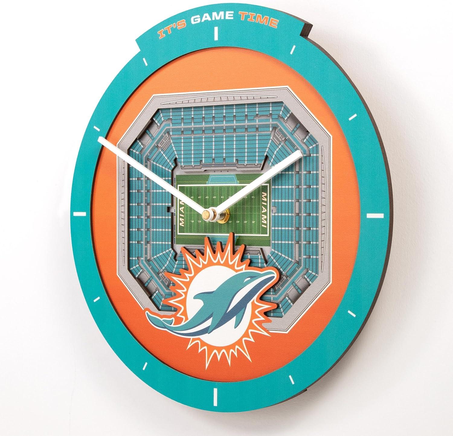 image:imageYouTheFan NFL Atlanta Falcons 3D StadiumView ClockMiami Dolphins