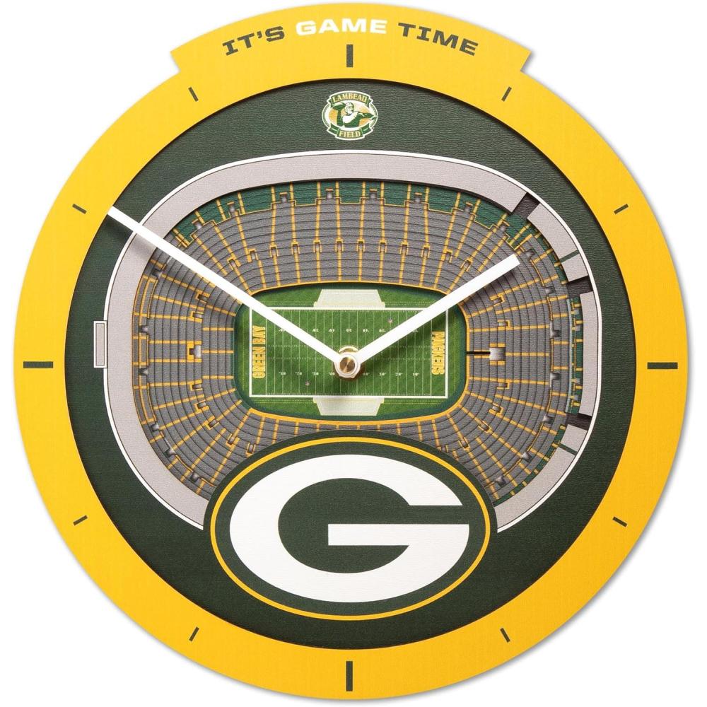 image:imageYouTheFan NFL Atlanta Falcons 3D StadiumView ClockGreen Bay Packers