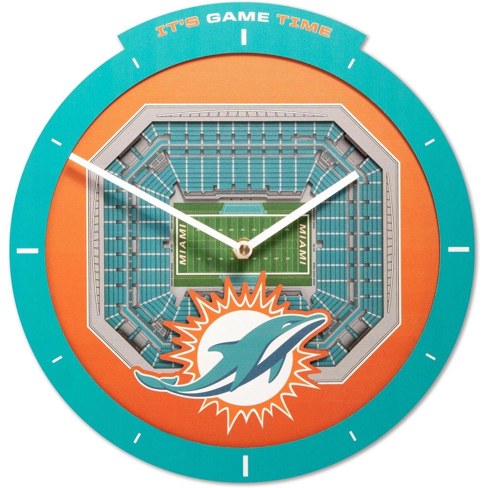 image:imageYouTheFan NFL Atlanta Falcons 3D StadiumView ClockMiami Dolphins