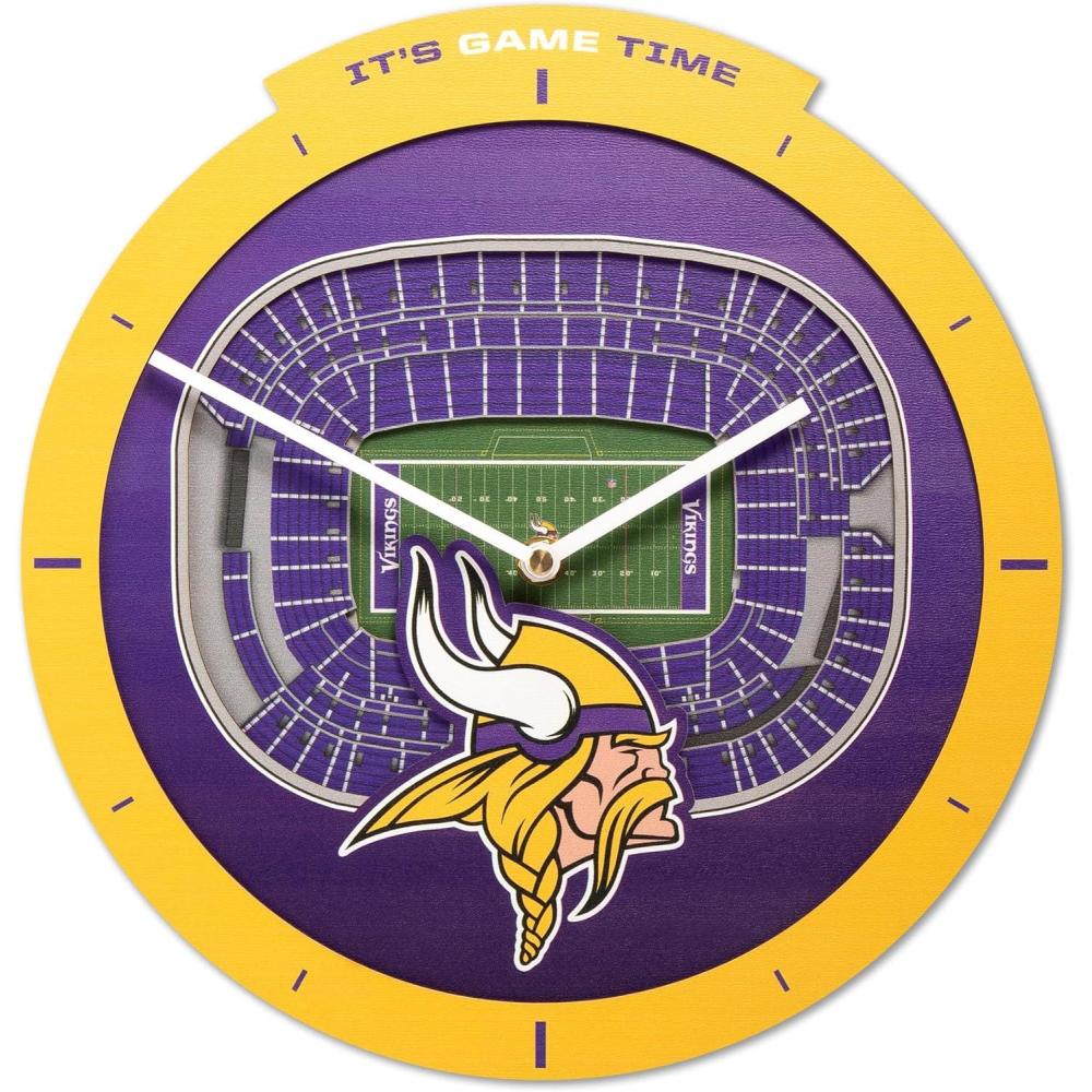 image:imageYouTheFan NFL Atlanta Falcons 3D StadiumView ClockMinnesota Vikings