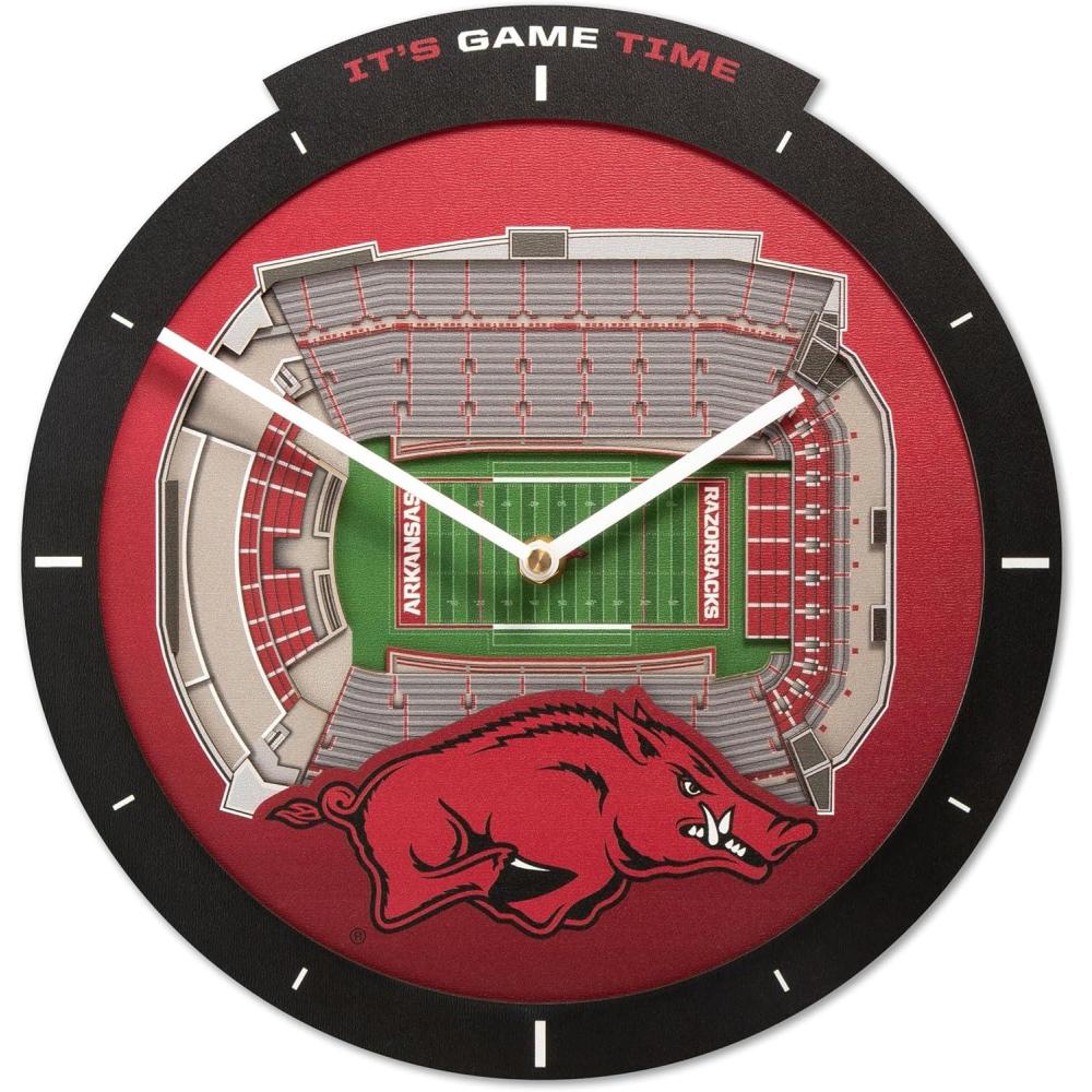 image:imageYouTheFan NCAA Arizona State Sun Devils 3D StadiumView ClockArkansas Razorbacks