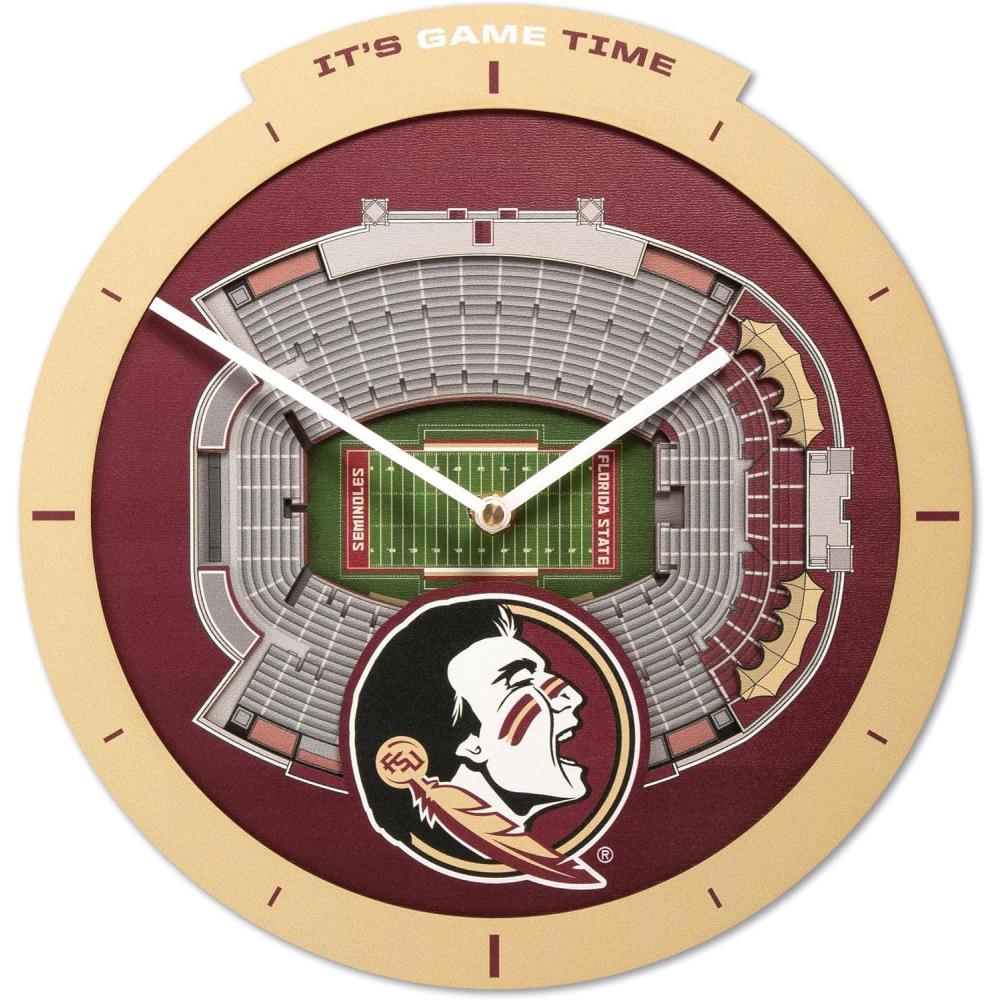 image:imageYouTheFan NCAA Arizona State Sun Devils 3D StadiumView ClockFlorida State Seminoles
