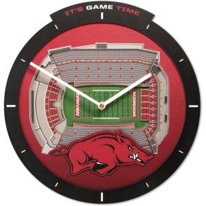 YouTheFan NCAA Arizona State Sun Devils 3D StadiumView Clock(Arkansas Razorbacks)