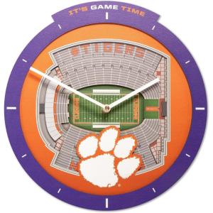 YouTheFan NCAA Arizona State Sun Devils 3D StadiumView Clock(Clemson Tigers)