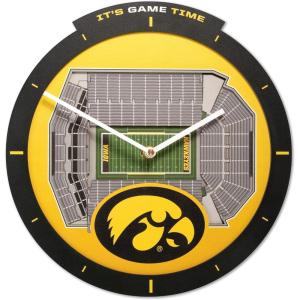 YouTheFan NCAA Arizona State Sun Devils 3D StadiumView Clock(Iowa Hawkeyes)