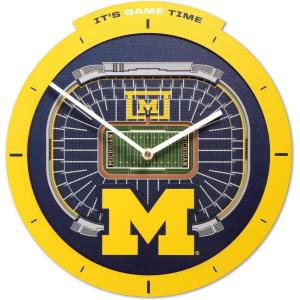 YouTheFan NCAA Arizona State Sun Devils 3D StadiumView Clock(Michigan Wolverines)