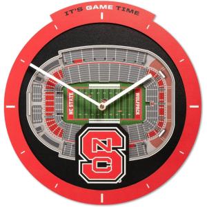 YouTheFan NCAA Arizona State Sun Devils 3D StadiumView Clock(Nc State Wolfpack)