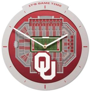 YouTheFan NCAA Arizona State Sun Devils 3D StadiumView Clock(Oklahoma Sooners)