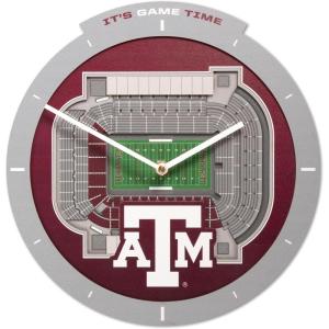 YouTheFan NCAA Arizona State Sun Devils 3D StadiumView Clock(Texas A&m Aggies)