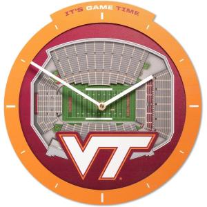 YouTheFan NCAA Arizona State Sun Devils 3D StadiumView Clock(Virginia Tech Hokies)