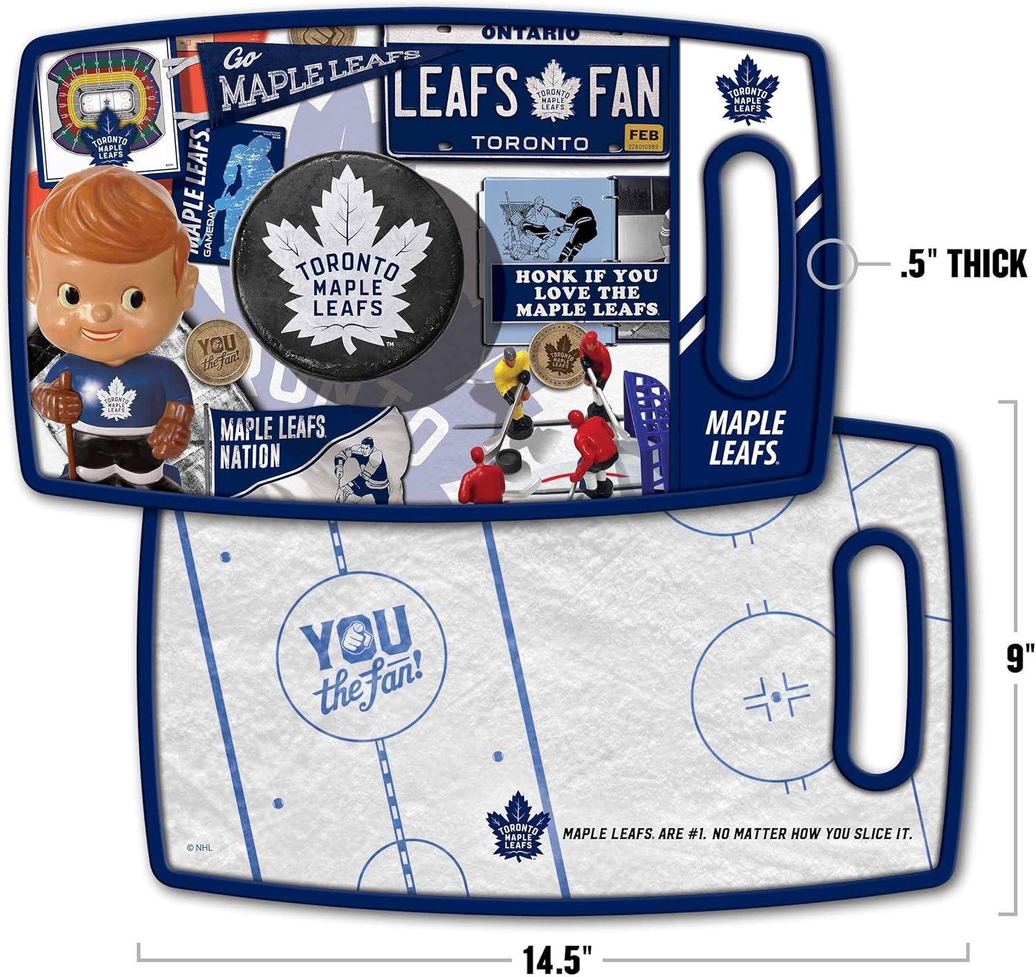 image:imageYouTheFan NHL OfficiallyLicensed Retro Series Cutting Board Reversible Design for Double The Cutting Surface Gentle on Knives Team Message on Both Front and BackToronto Maple Leafs