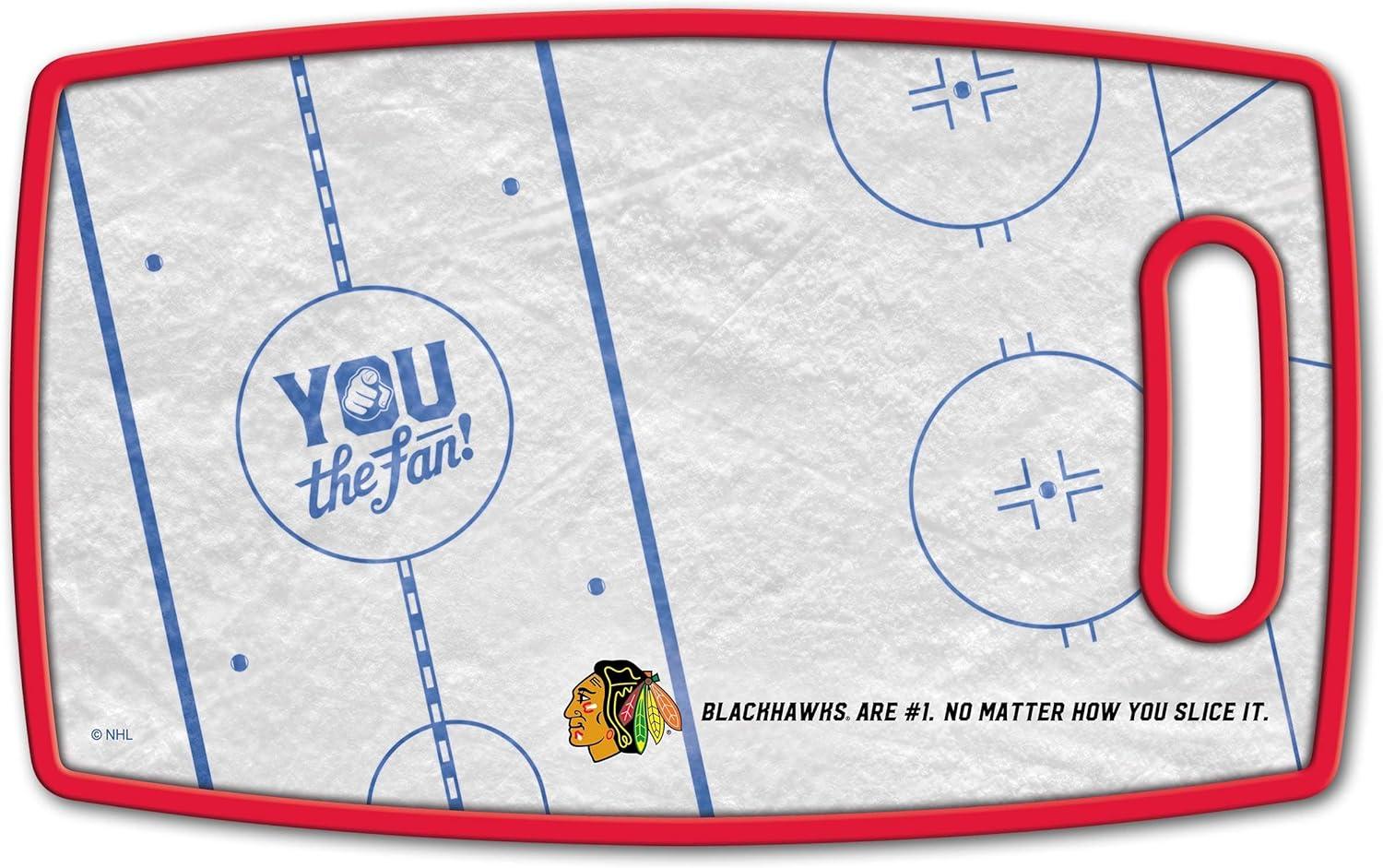 image:imageYouTheFan NHL OfficiallyLicensed Retro Series Cutting Board Reversible Design for Double The Cutting Surface Gentle on Knives Team Message on Both Front and BackChicago Blackhawks
