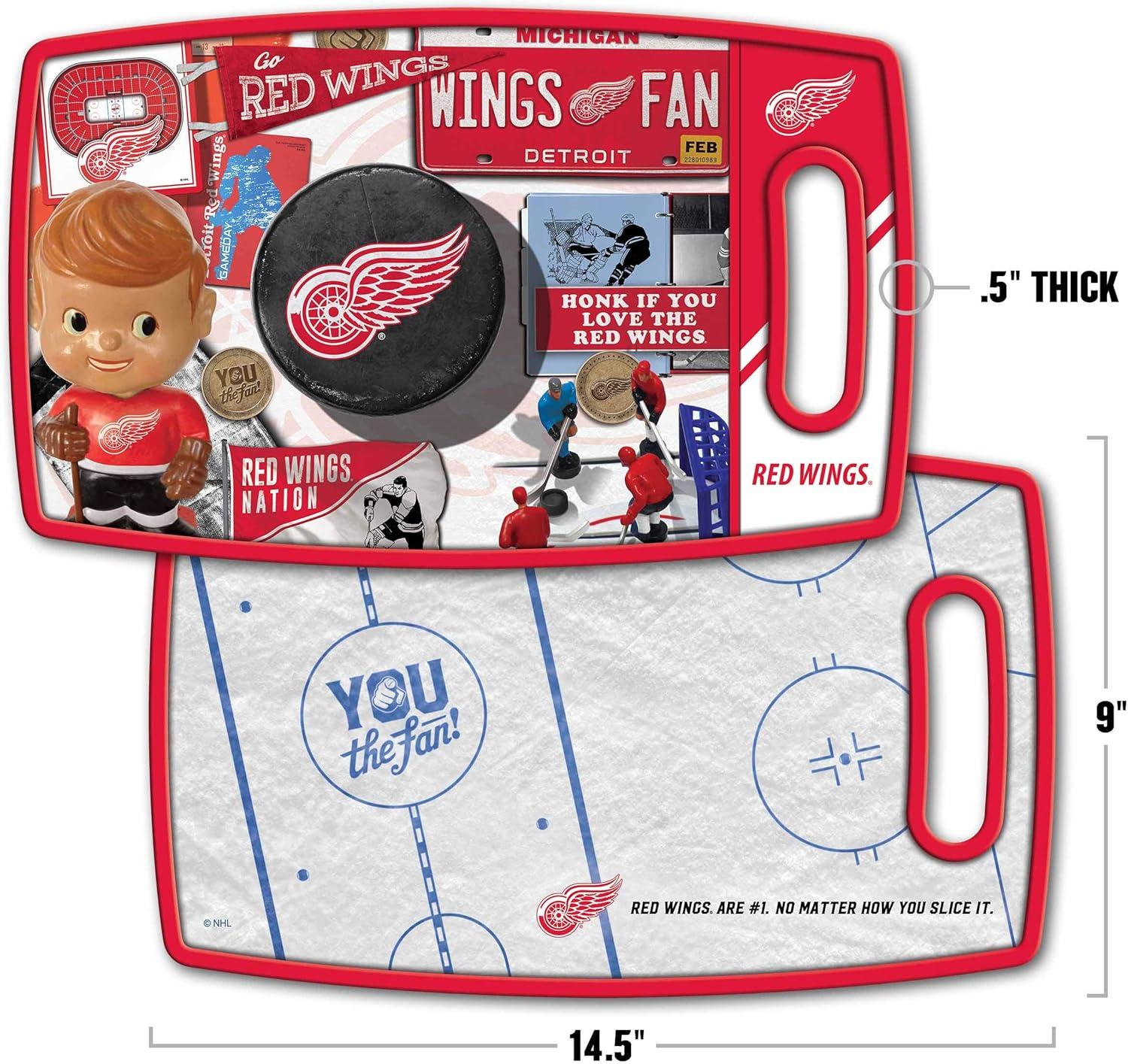 image:imageYouTheFan NHL OfficiallyLicensed Retro Series Cutting Board Reversible Design for Double The Cutting Surface Gentle on Knives Team Message on Both Front and BackDetroit Red Wings