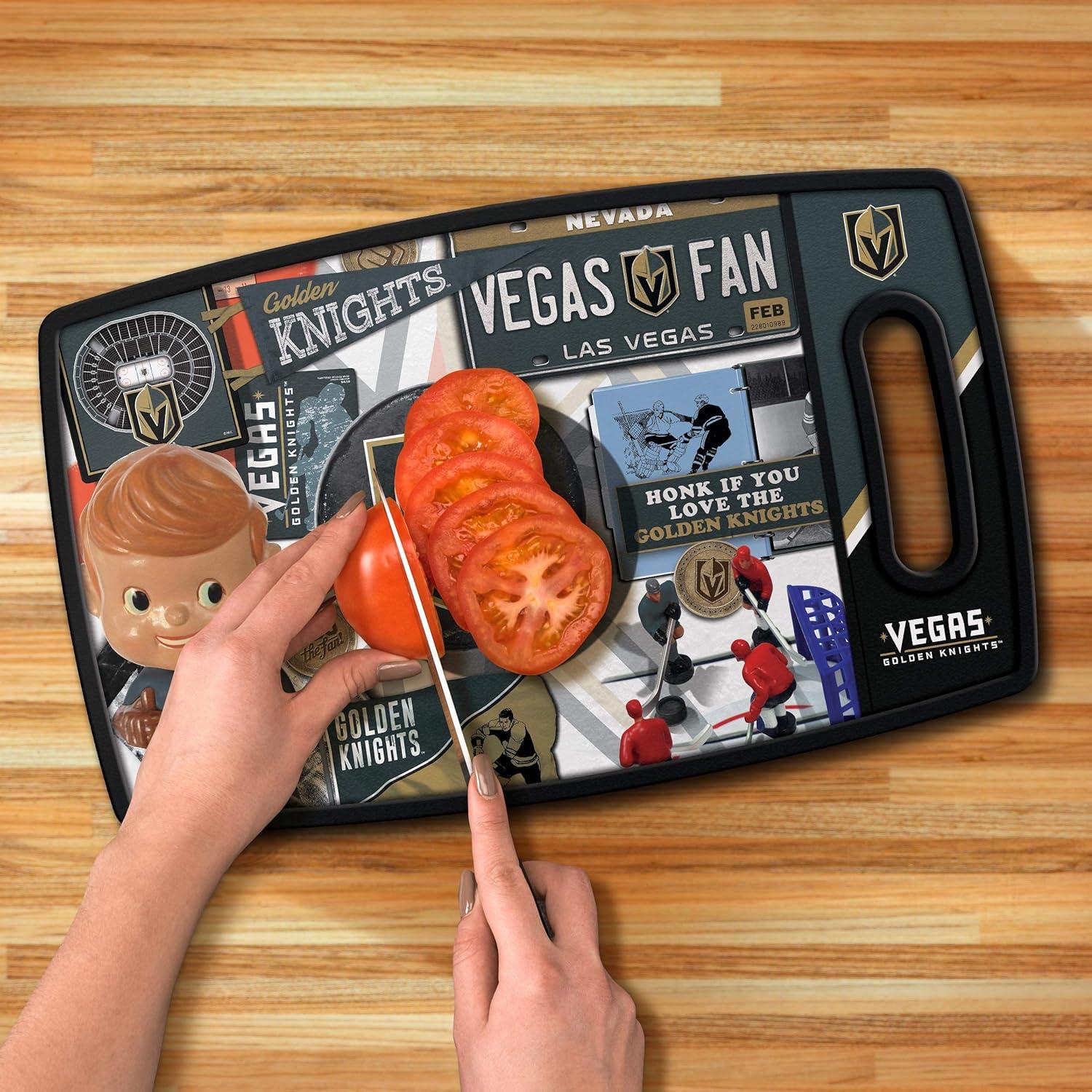 image:imageYouTheFan NHL OfficiallyLicensed Retro Series Cutting Board Reversible Design for Double The Cutting Surface Gentle on Knives Team Message on Both Front and BackVegas Golden Knights