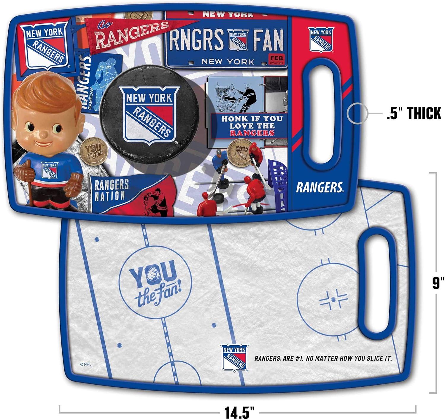 image:imageYouTheFan NHL OfficiallyLicensed Retro Series Cutting Board Reversible Design for Double The Cutting Surface Gentle on Knives Team Message on Both Front and BackNew York Rangers