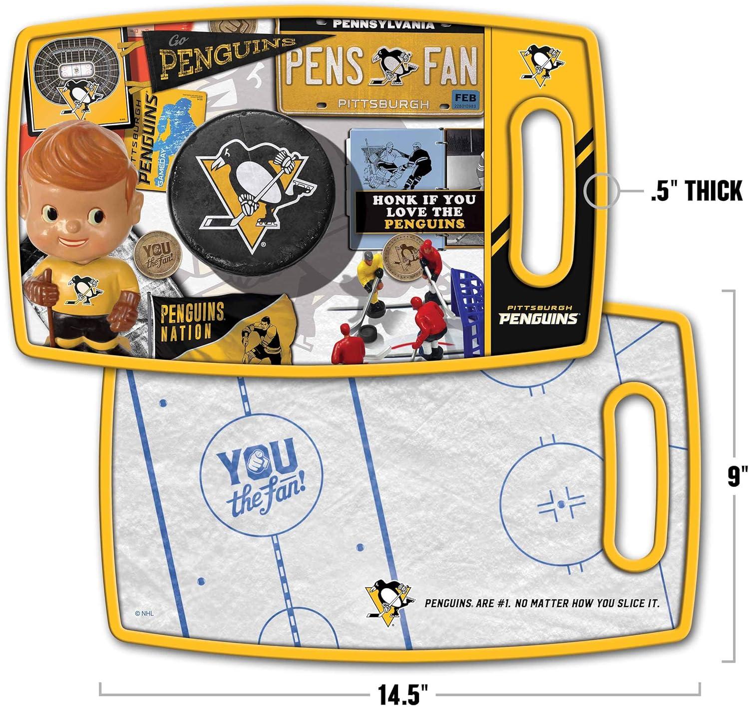 image:imageYouTheFan NHL OfficiallyLicensed Retro Series Cutting Board Reversible Design for Double The Cutting Surface Gentle on Knives Team Message on Both Front and BackPittsburgh Penguins
