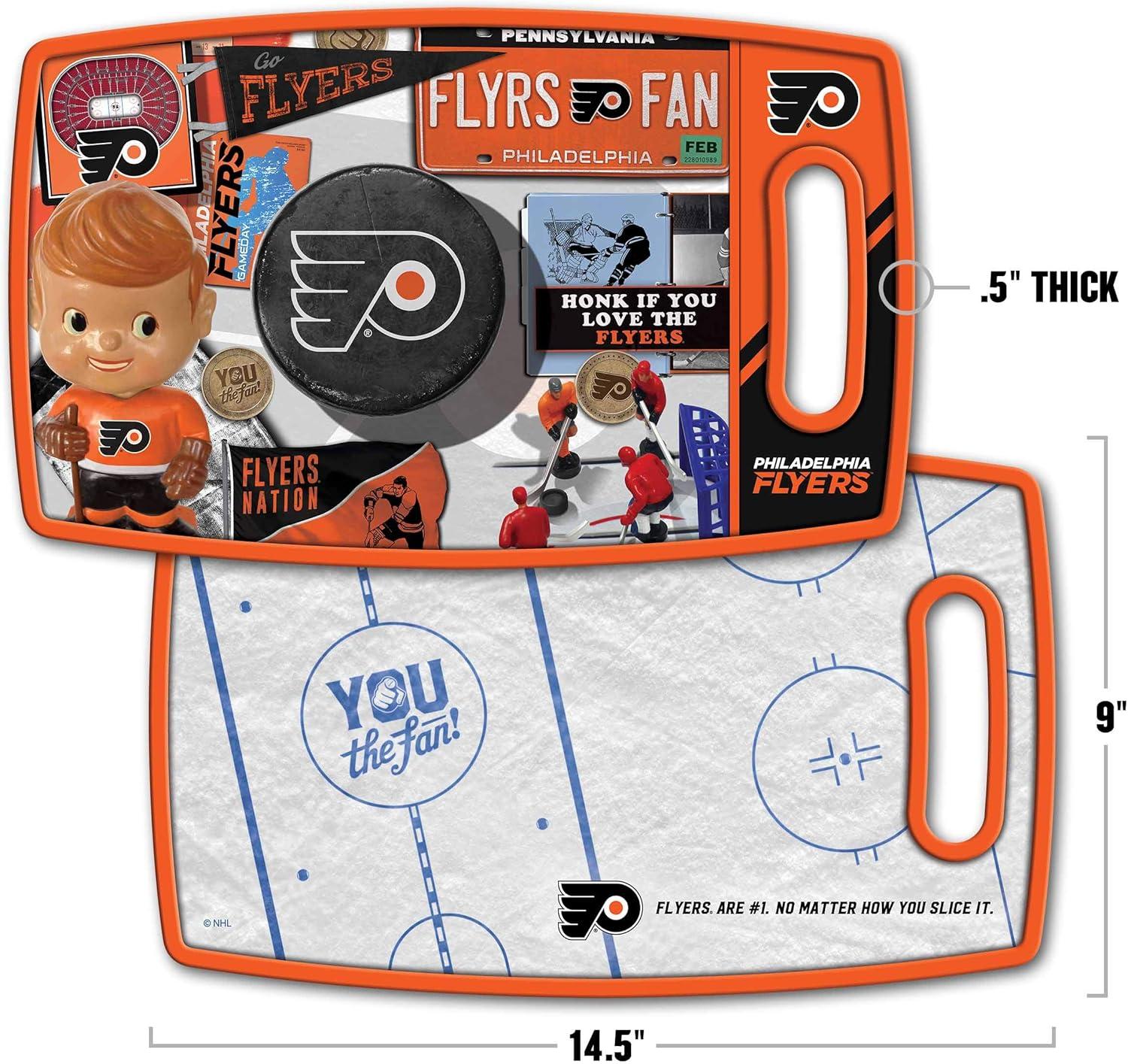 image:imageYouTheFan NHL OfficiallyLicensed Retro Series Cutting Board Reversible Design for Double The Cutting Surface Gentle on Knives Team Message on Both Front and BackPhiladelphia Flyers