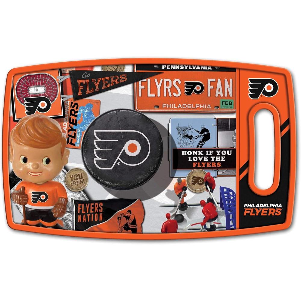 image:imageYouTheFan NHL OfficiallyLicensed Retro Series Cutting Board Reversible Design for Double The Cutting Surface Gentle on Knives Team Message on Both Front and BackPhiladelphia Flyers