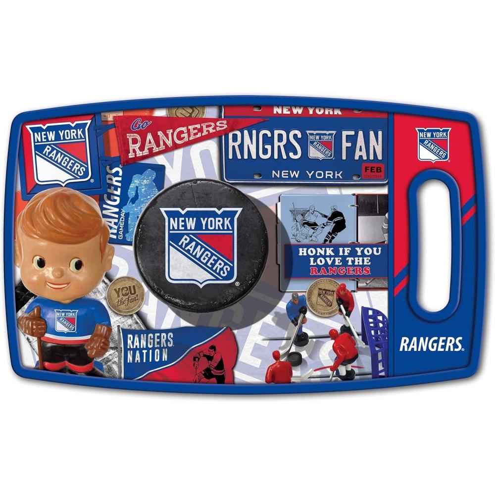 image:imageYouTheFan NHL OfficiallyLicensed Retro Series Cutting Board Reversible Design for Double The Cutting Surface Gentle on Knives Team Message on Both Front and BackNew York Rangers
