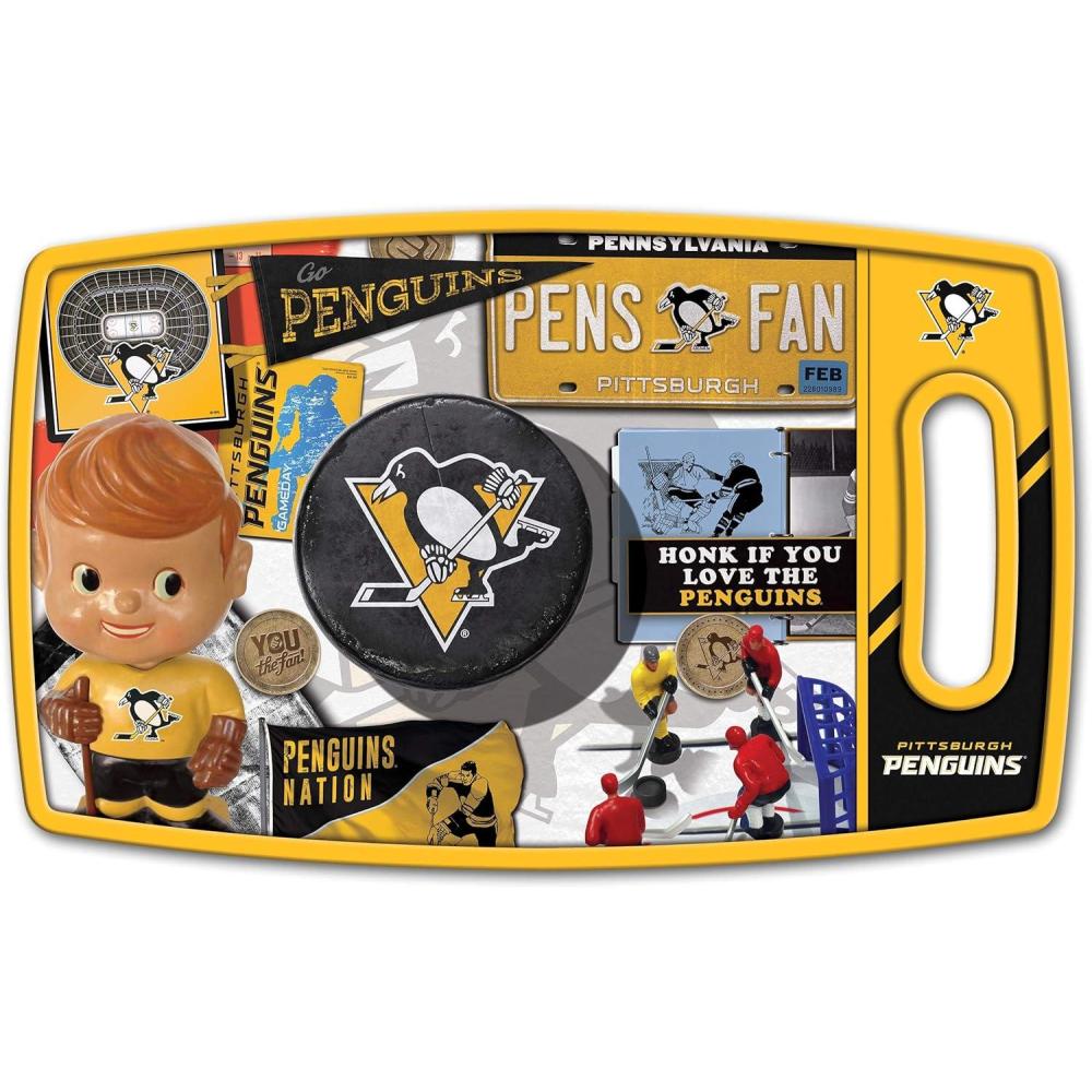 image:imageYouTheFan NHL OfficiallyLicensed Retro Series Cutting Board Reversible Design for Double The Cutting Surface Gentle on Knives Team Message on Both Front and BackPittsburgh Penguins