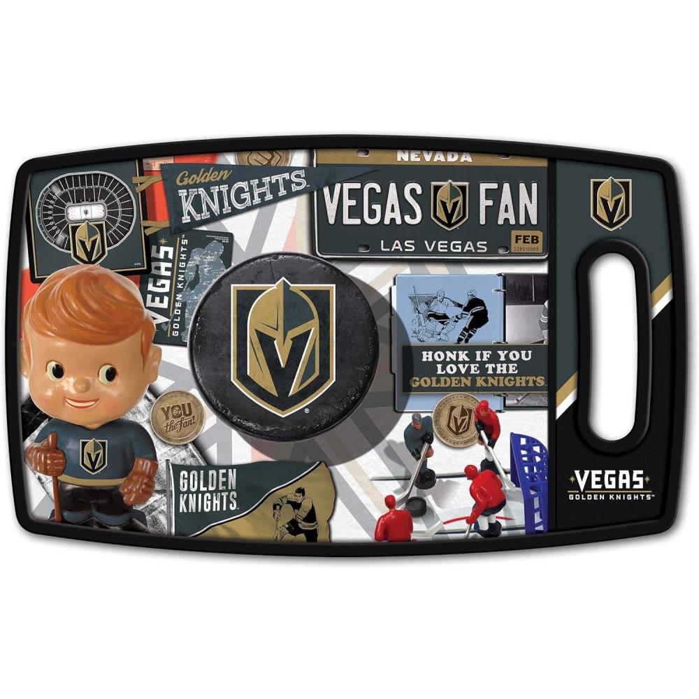 image:imageYouTheFan NHL OfficiallyLicensed Retro Series Cutting Board Reversible Design for Double The Cutting Surface Gentle on Knives Team Message on Both Front and BackVegas Golden Knights
