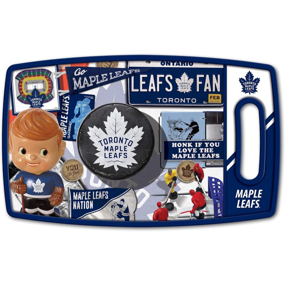 image:imageYouTheFan NHL OfficiallyLicensed Retro Series Cutting Board Reversible Design for Double The Cutting Surface Gentle on Knives Team Message on Both Front and BackToronto Maple Leafs