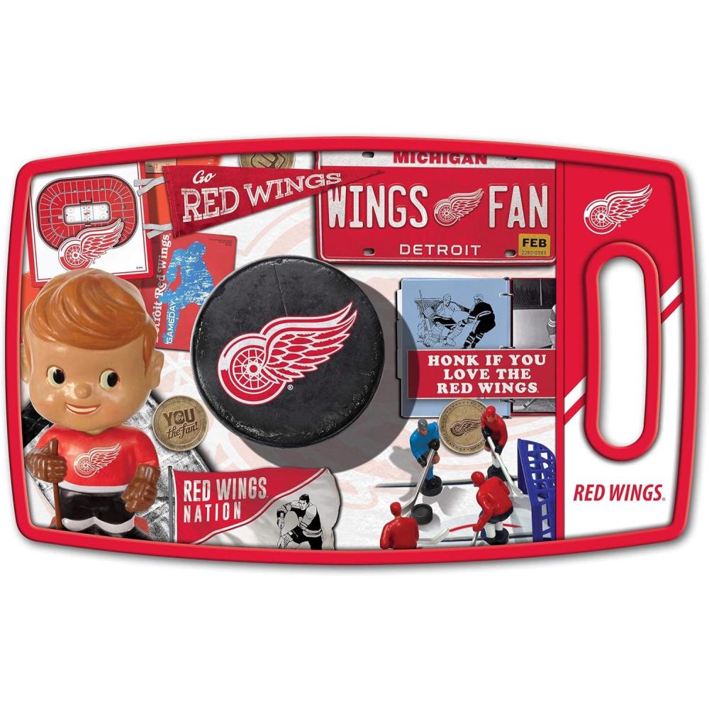 image:imageYouTheFan NHL OfficiallyLicensed Retro Series Cutting Board Reversible Design for Double The Cutting Surface Gentle on Knives Team Message on Both Front and BackDetroit Red Wings