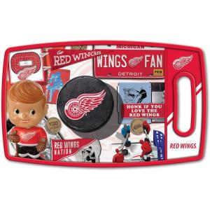 YouTheFan NHL Officially-Licensed Retro Series Cutting Board – Reversible Design for Double The Cutting Surface – Gentle on Knives, Team Message on Both Front and Back(Detroit Red Wings)