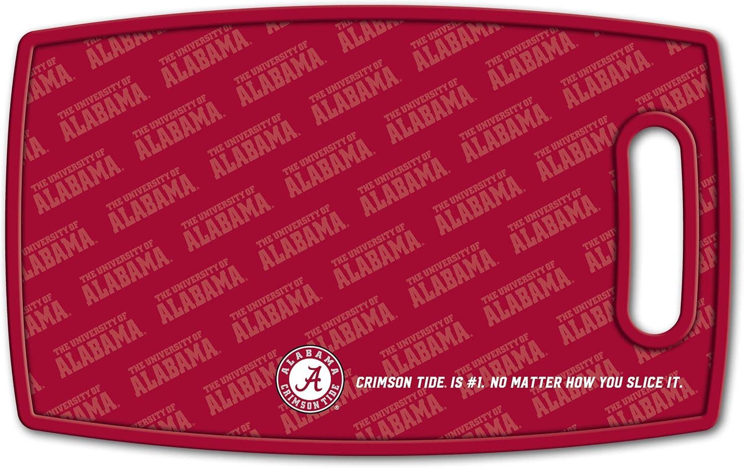 image:imageYouTheFan NCAA Officiallylicensed Logo Series Cutting Board reversible design for double the cutting surface gentle on knives team message on both front and backAlabama Crimson Tide