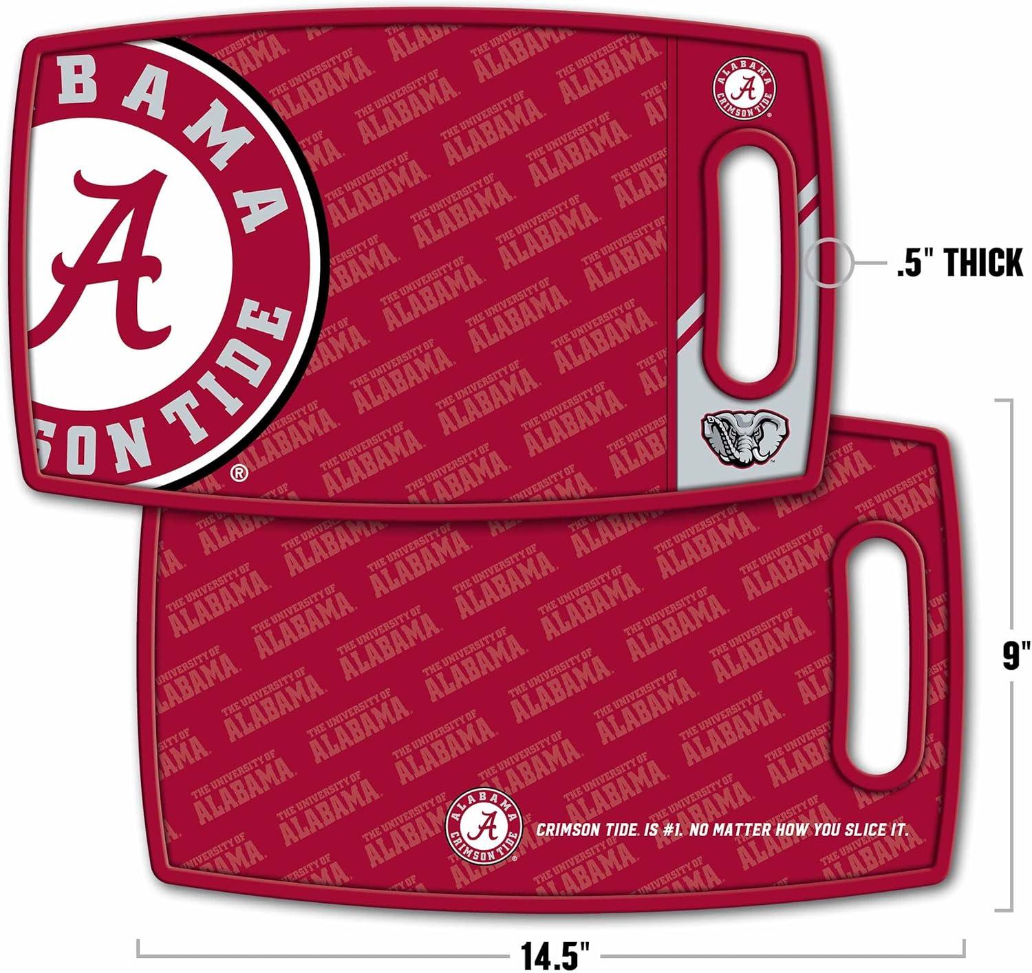 image:imageYouTheFan NCAA Officiallylicensed Logo Series Cutting Board reversible design for double the cutting surface gentle on knives team message on both front and backAlabama Crimson Tide