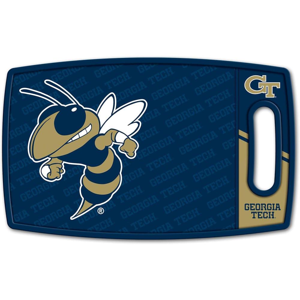 image:imageYouTheFan NCAA Officiallylicensed Logo Series Cutting Board  reversible design for double the cutting surface  gentle on knives team message on both front and backGeorgia Tech Yellow Jackets
