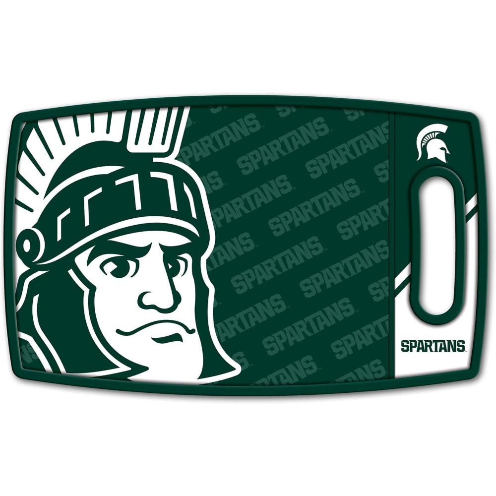 image:imageYouTheFan NCAA Officiallylicensed Logo Series Cutting Board  reversible design for double the cutting surface  gentle on knives team message on both front and backMichigan St Spartans